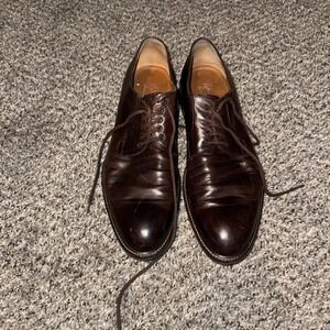 Antonio Maurizi Handmade Brown Leather Derby Shoes Italy Mens 44.5 US 11.5